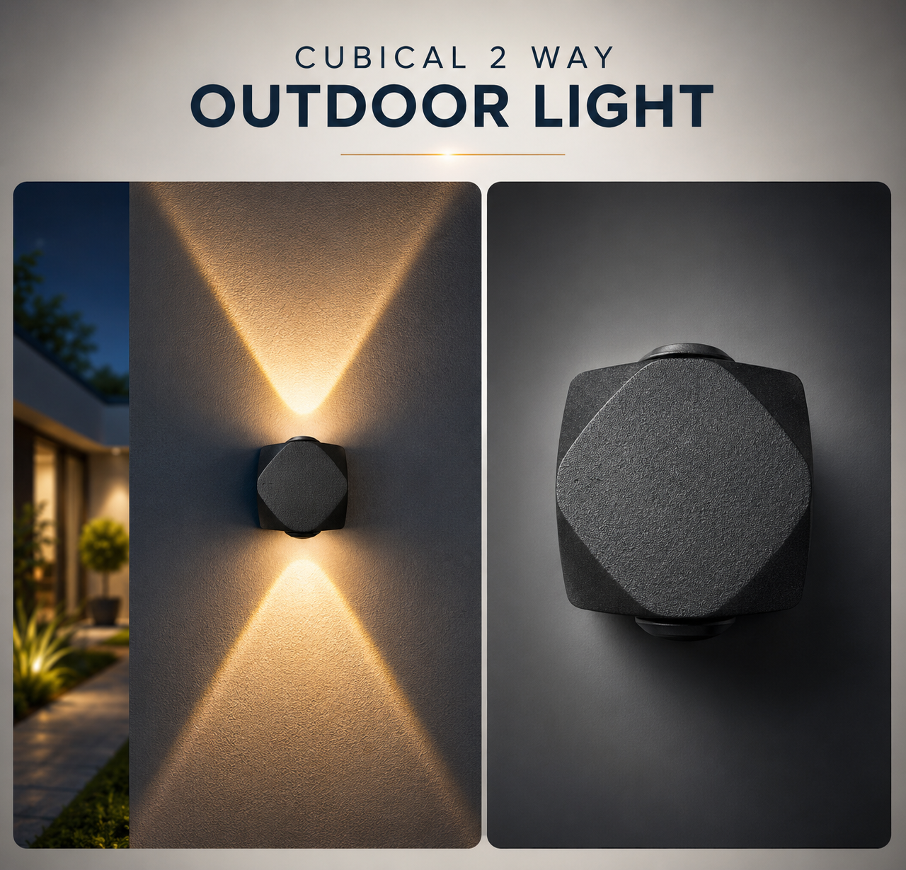 Cubical 2 Way Outdoor Light